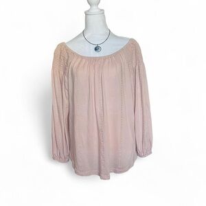 Ralph Lauren Light Pink Off-Shoulder Blouse